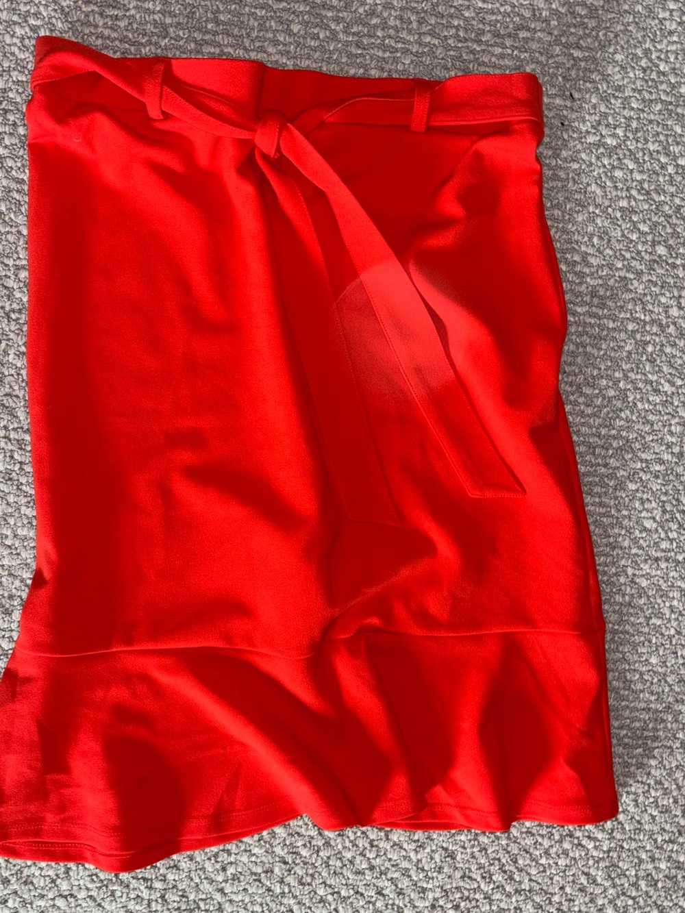 Bright Red Tie-Waist Skirt